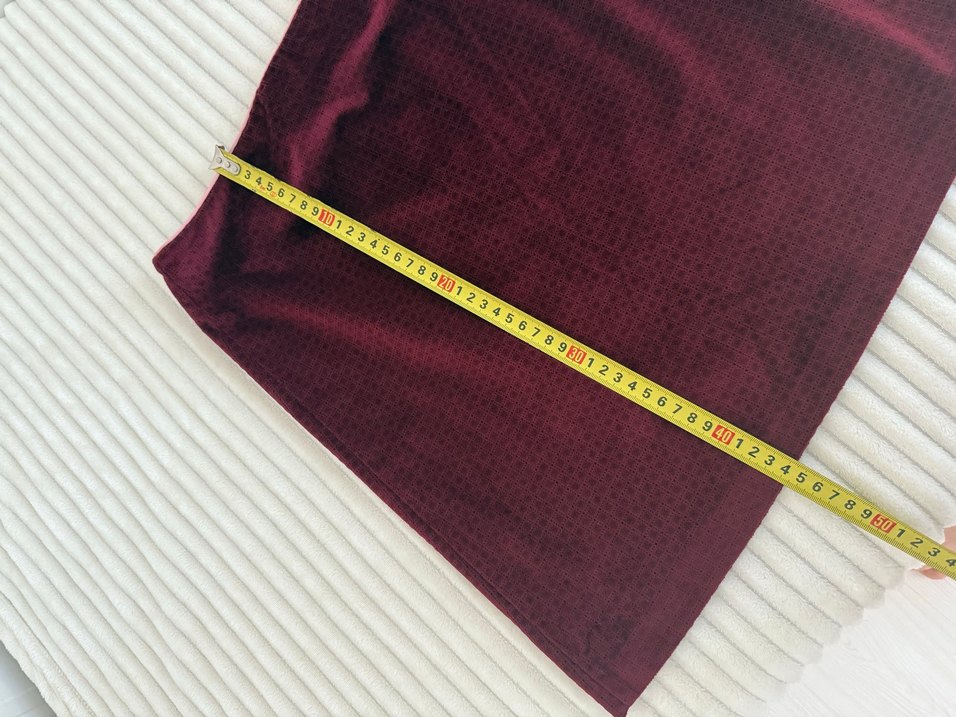 Bordo koton mini etek - Görsel 3