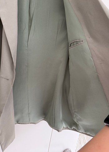 Düğmeli Bej Kadın Blazer Ceket - Görsel 4