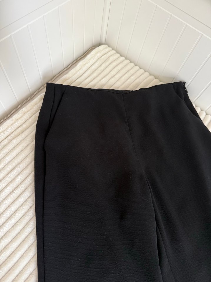 Kadın Siyah palazzo Kumaş Pantolon - Görsel 3