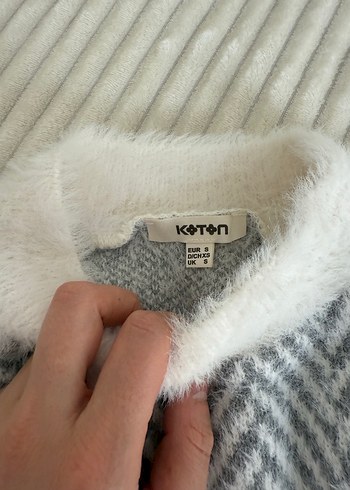 Gri Yüksek Yakalı Örgü Kadın Kazak - Görsel 4