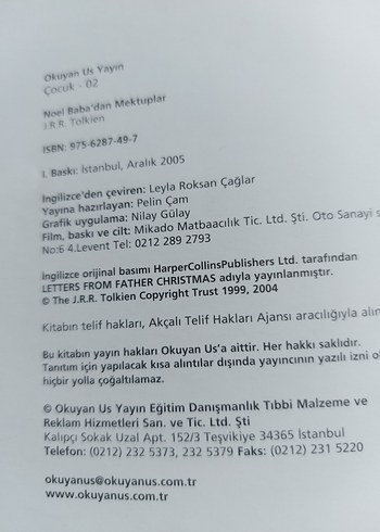 Beden Renk Noel Baba'dan Mektuplar - J.R.R. Tolkien