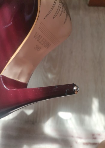 Rugan bordo topuklu ayakkabı - Görsel 6