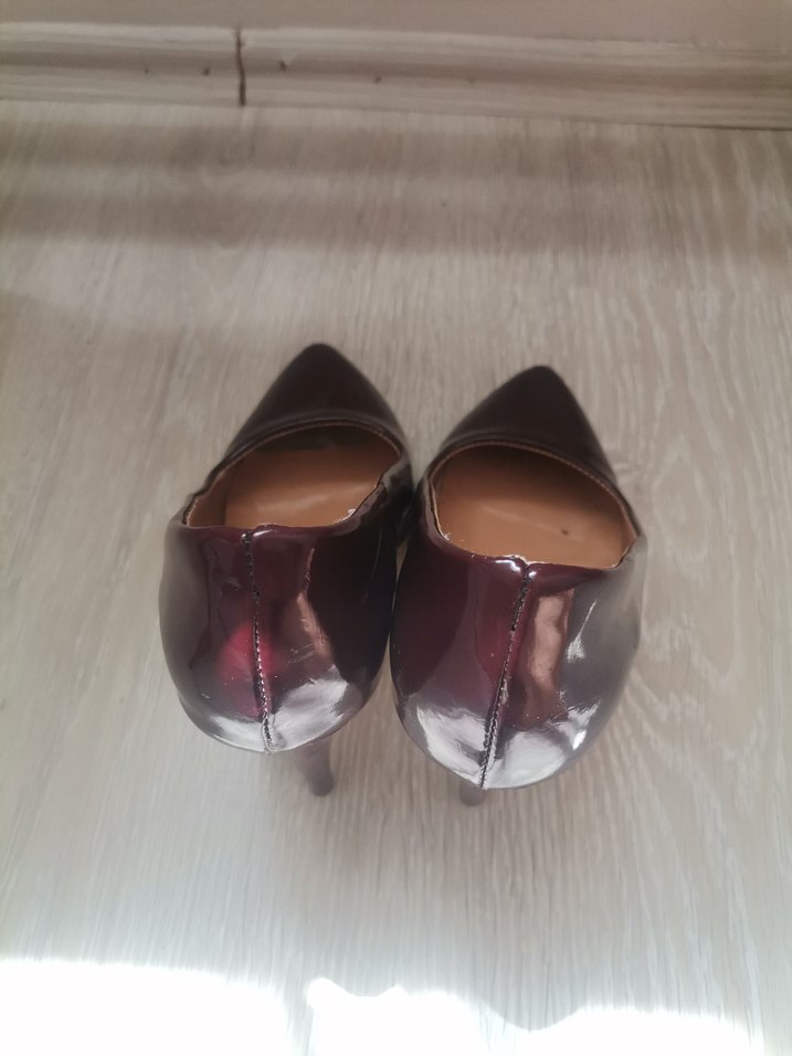 Rugan bordo topuklu ayakkabı - Görsel 2