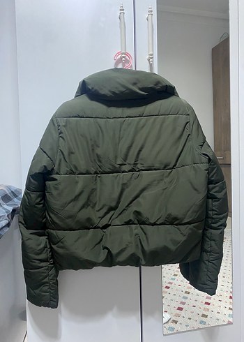 Haki Renk Fermuarlı Kadın Mont - Görsel 3