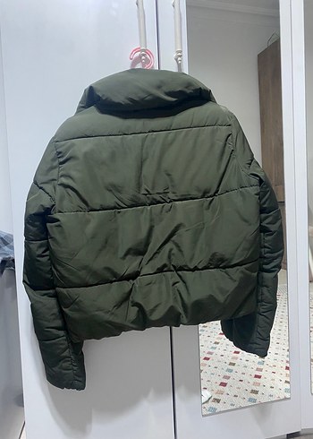 Haki Renk Fermuarlı Kadın Mont - Görsel 4