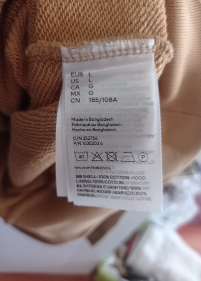 H&M marka erkek sweatshirt L beden - Görsel 5
