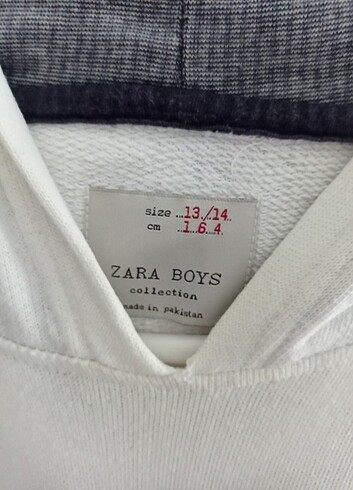 13-14 Yaş Beden Zara Boy marka kapüşonlu sweatshirt