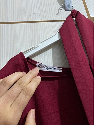 m Beden bordo Renk Elbise