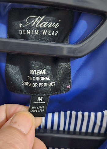 Mavi Midi Kadın Yağmurluk, Bel Detaylı - Görsel 2