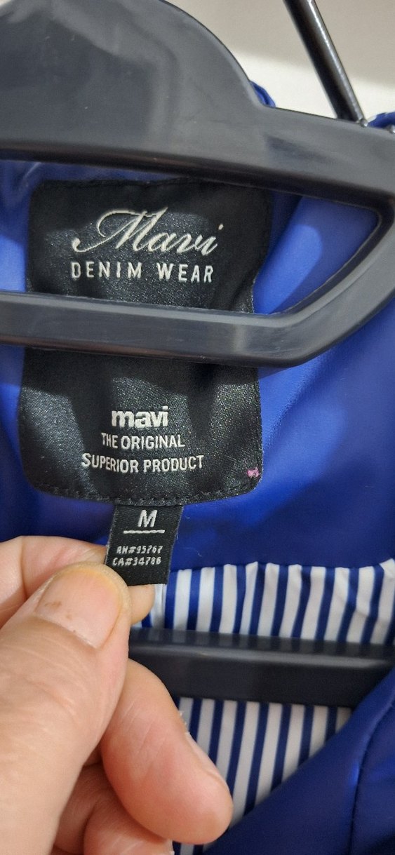 Mavi Midi Kadın Yağmurluk, Bel Detaylı - Görsel 2