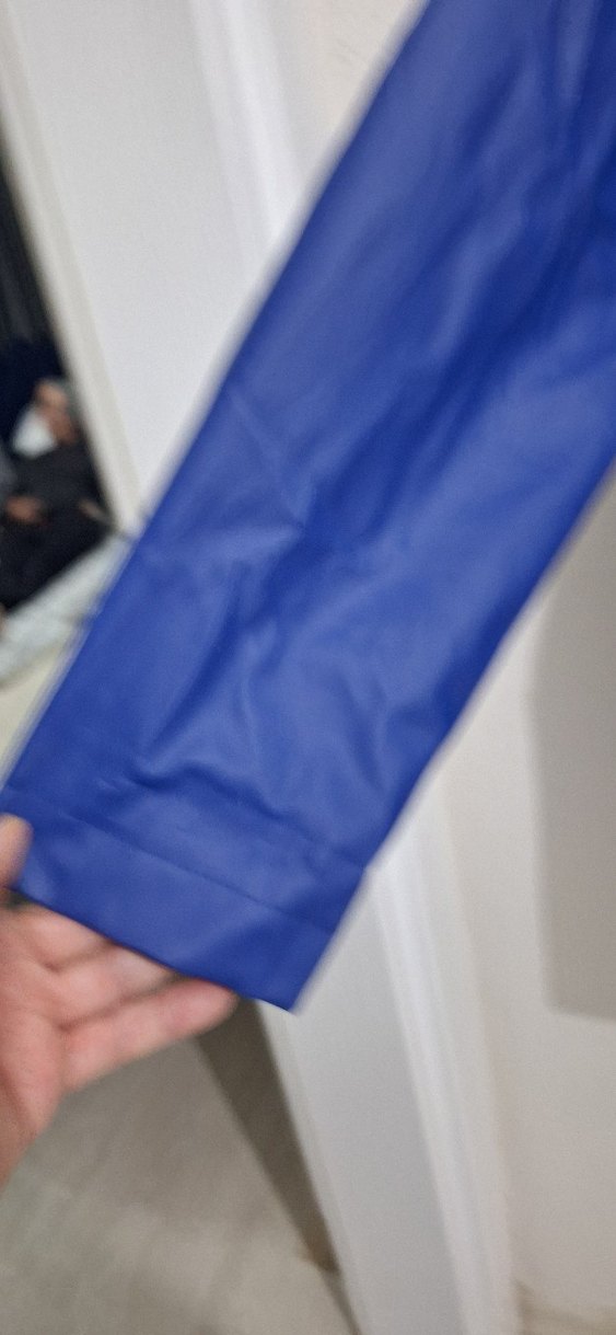 Mavi Midi Kadın Yağmurluk, Bel Detaylı - Görsel 5