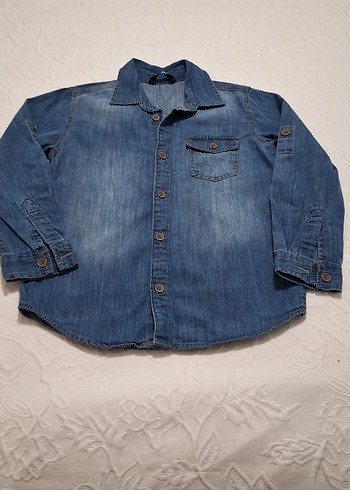 Erkek Çocuk Mavi Denim Gömlek