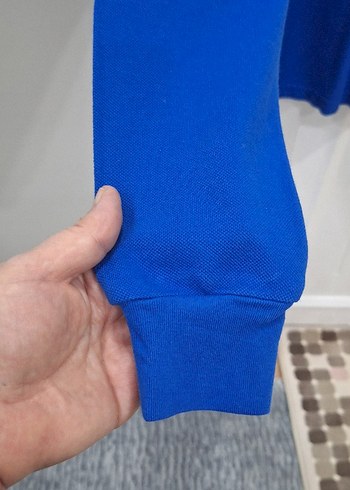 Erkek Mavi Uzun Kollu Polo Tişört - Görsel 2