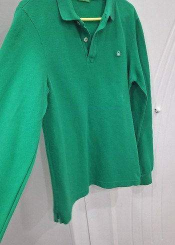 Yeşil Uzun Kollu Polo Tişört - Görsel 5