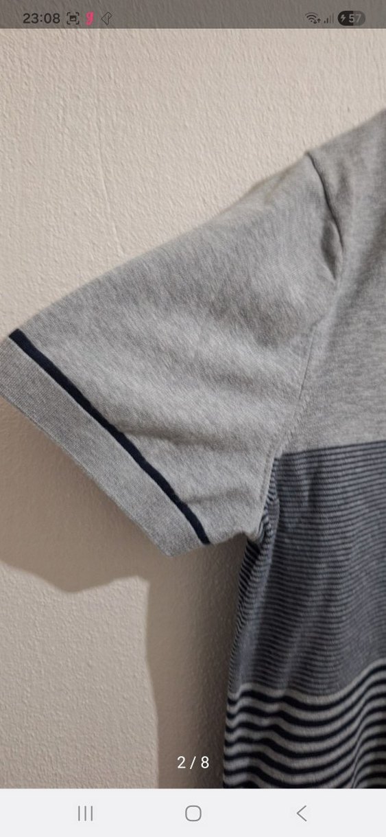 Gri Düğmeli Erkek Polo Tişört - Görsel 2