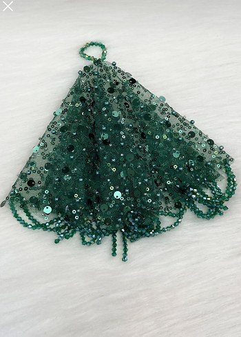 Yeşil İşlemeli Boncuklu Halay Mendili - Görsel 4