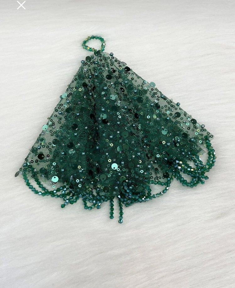 Yeşil İşlemeli Boncuklu Halay Mendili - Görsel 4