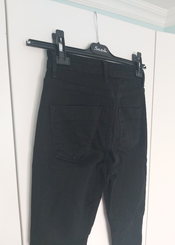 Yüksek bel siyah jean - Görsel 3