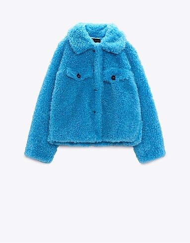 Zara mavi peluş kürk