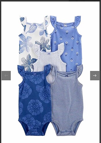Carter?s kız bebek kolsuz body 5?li
