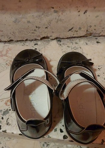 Kız Çocuk Siyah Rugan Babet Ayakkabı - Görsel 2