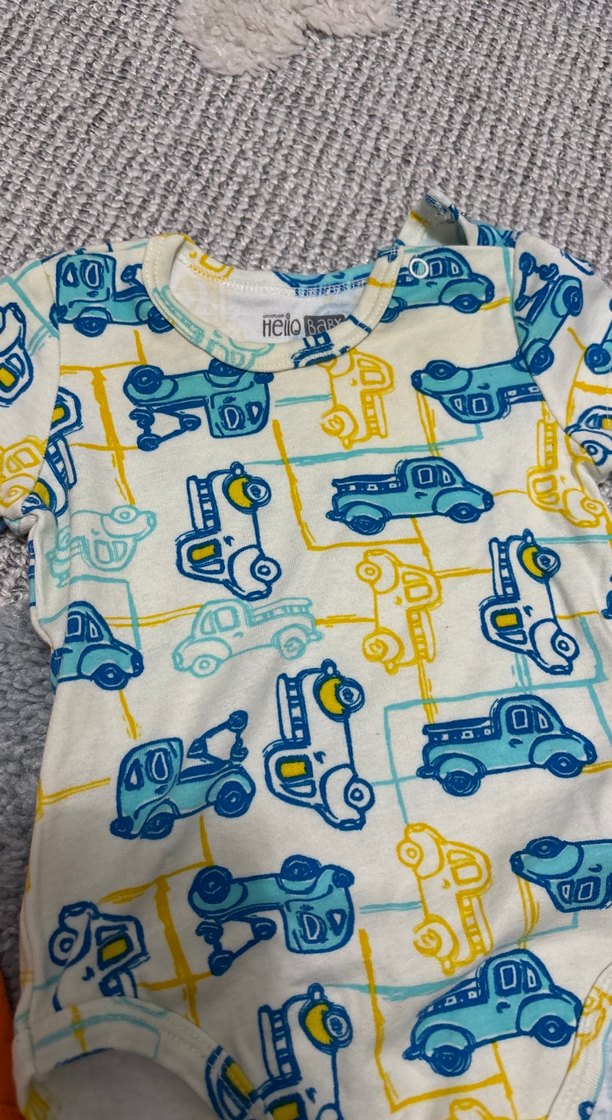 Renkli Kısa Kollu Erkek Bebek Body - Görsel 3