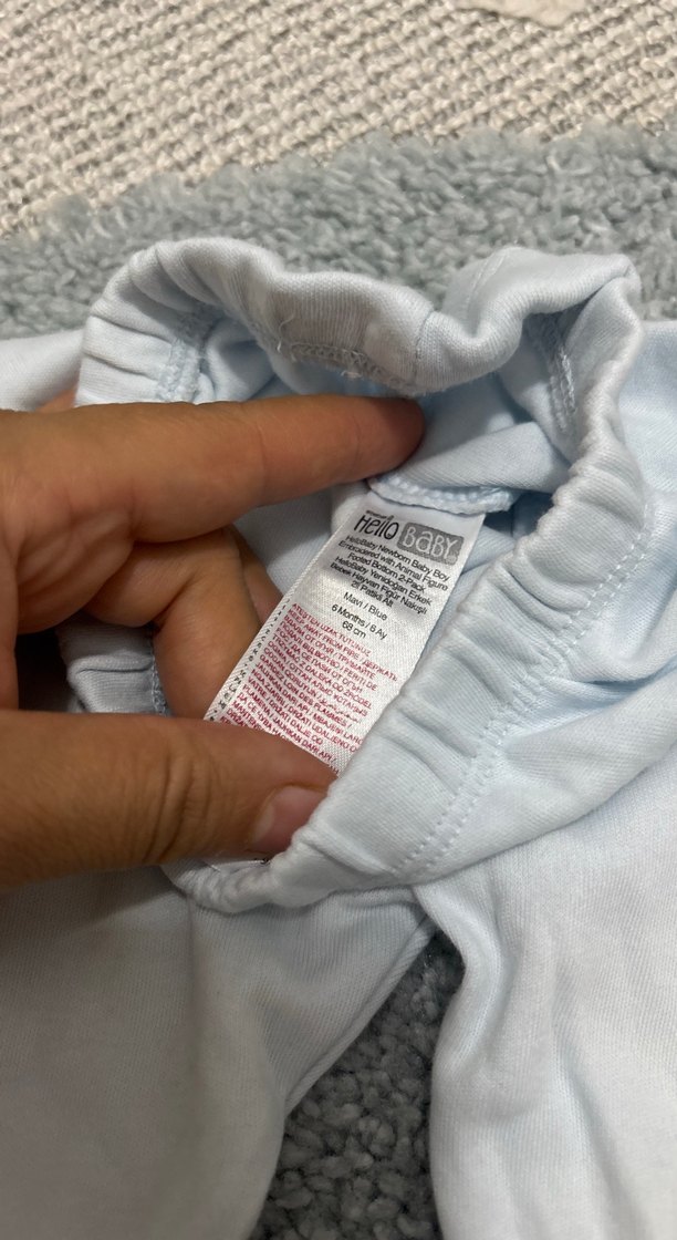 Erkek Bebek Gri Örme Uzun Kollu Pijama Altı - Görsel 2