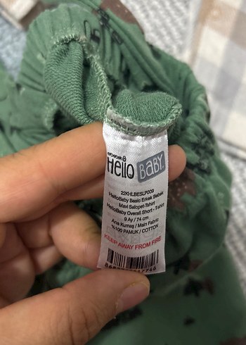 Erkek Çocuk Yeşil Desenli Triko Tulum - Görsel 2