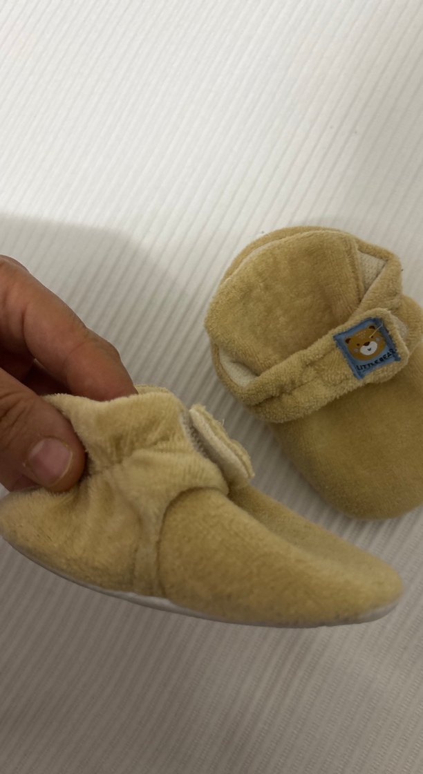 Kahverengi Erkek Çocuk Sıcak Terlik Velcro - Görsel 2