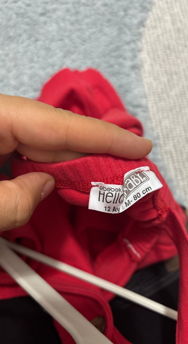 Kırmızı Erkek Çocuk Örme Salopet - Görsel 2