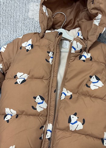 Kürklü Kapüşonlu Çocuk Bej Mont - Görsel 2