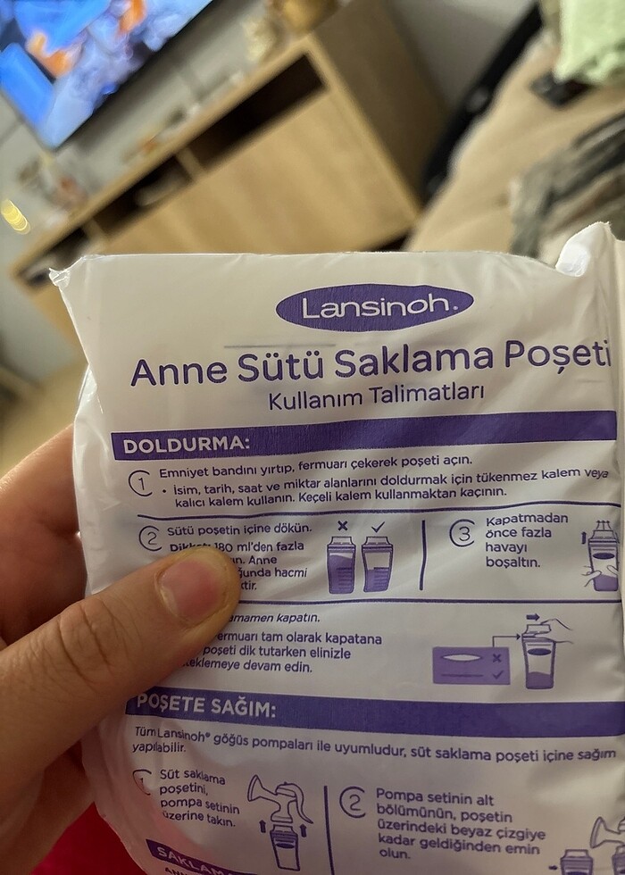 Lansinoh süt saklama poşeti - Görsel 2