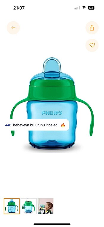 Philips avent alıştırma bardağı sıfır