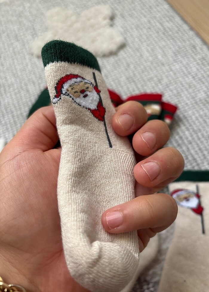 Kışlık yenidoğan çorap kalın - Görsel 3