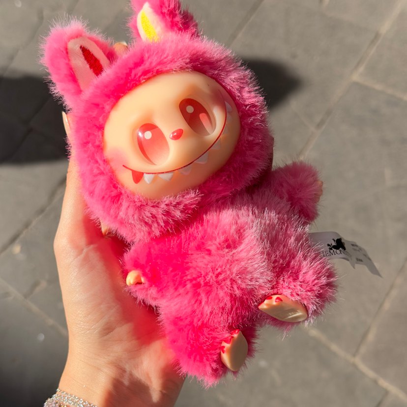 Labubu Pembe Peluş Anahtarlık Oyuncak - Görsel 2