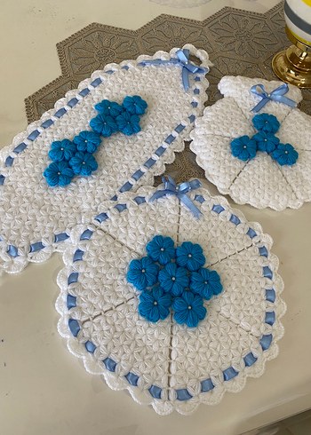 Çiçekli Kurdeleli Bohçalık Lif Takımı - Görsel 3