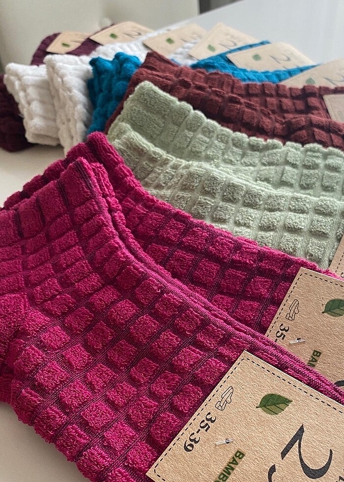 Kadın ters havlu çorap - Görsel 3