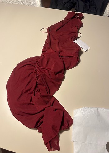 Zara kombinasyonlu halter yaka tül elbise - Görsel 5