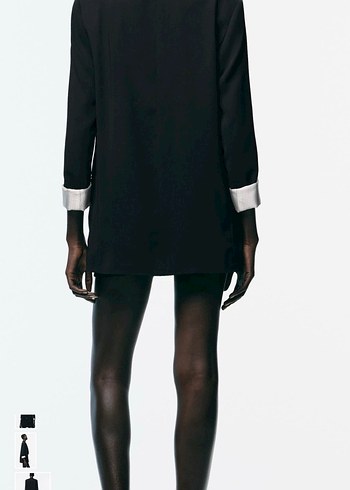 Zara desenli manşetli blazer - Görsel 3