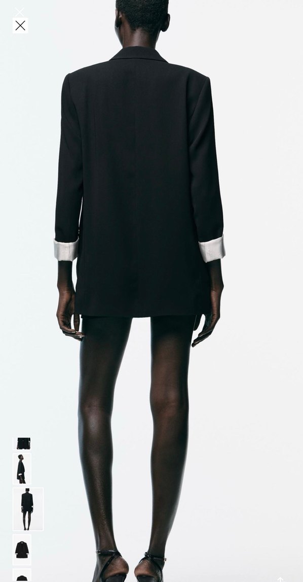 Zara desenli manşetli blazer - Görsel 3