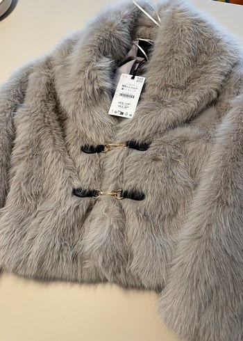 Zara kısa tüylü süslü düğmeli kaban - Görsel 2