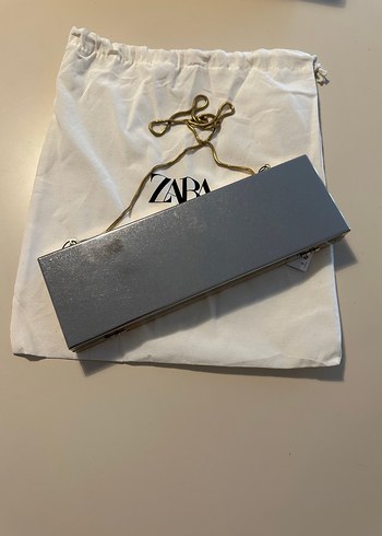 Zara çift taraflı sert metalik clutch - Görsel 2
