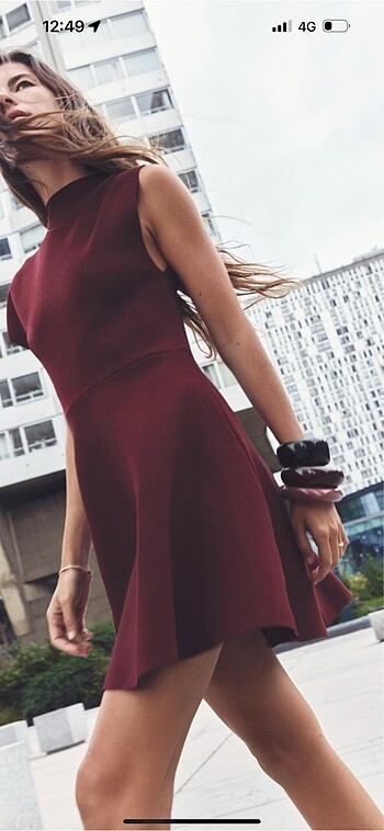Zara örgü skater elbise