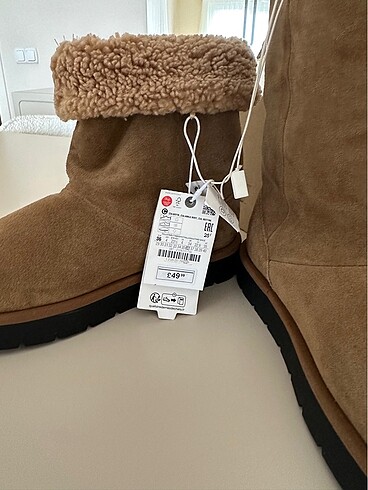 36 Beden camel Renk Zara yün astarlı bot