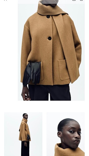 xs Beden Zara atkılı yün kaban