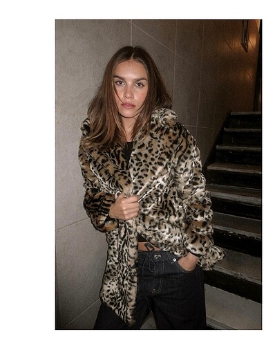 Zara Zara leopar hayvan desenli kürk