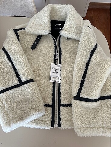 Zara Zara suni yünlü biker ceket zw