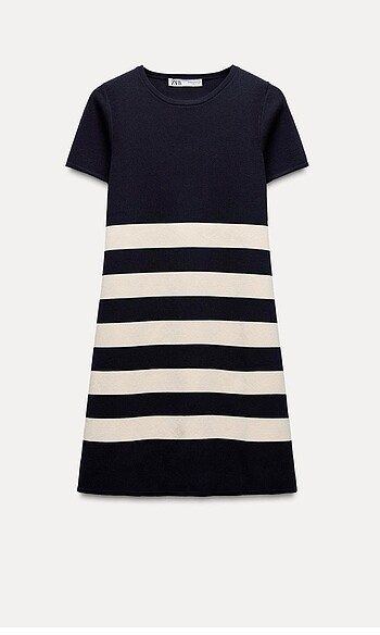Zara Zara oversize triko çizgili elbise