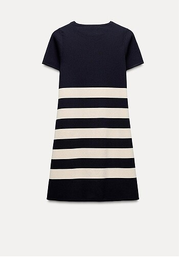 xs Beden Zara oversize triko çizgili elbise