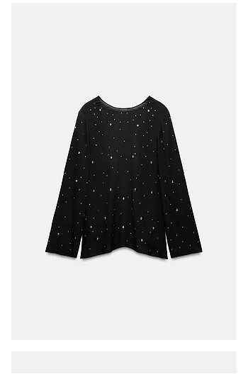 xs Beden Zw collection parlak taşlı sırtı açık bluz